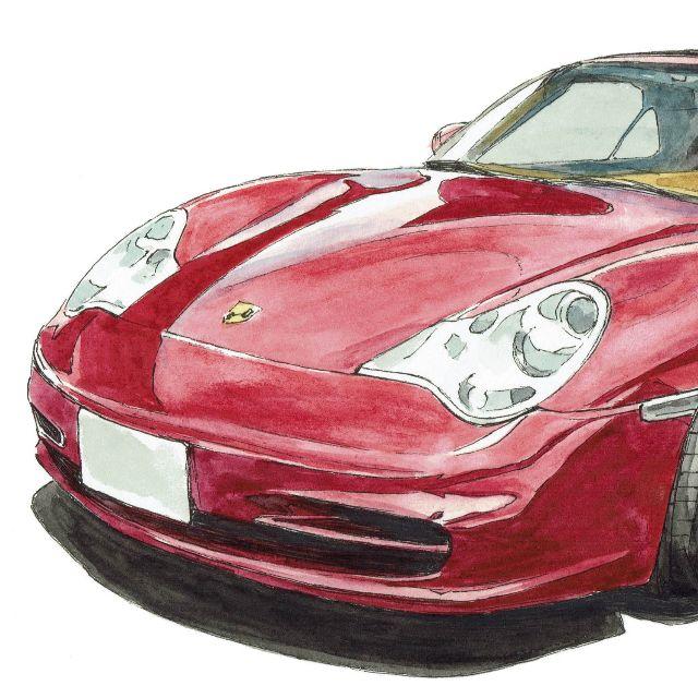 GC-1176 ポルシェ911GT3限定版画直筆サイン額装●作家平右ヱ門 2