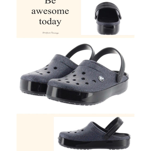 crocs(クロックス)の新品 クロックス クロックバンド ブラック 多色ラメ 24cm W8 キラキラ レディースの靴/シューズ(サンダル)の商品写真