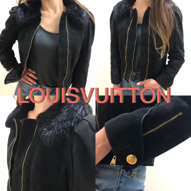 LOUIS VUITTON(ルイヴィトン)のアッガイ様専用★高価★ルイヴィトン ジャケット スエードファー★ レディースのジャケット/アウター(ライダースジャケット)の商品写真