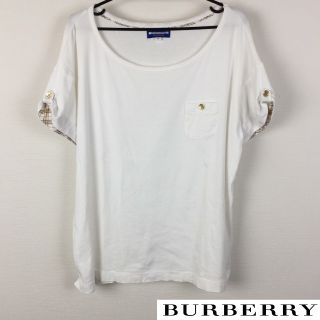 バーバリーブルーレーベル(BURBERRY BLUE LABEL)の美品 BURBERRY BLUE LABEL 半袖カットソー ホワイト(カットソー(半袖/袖なし))