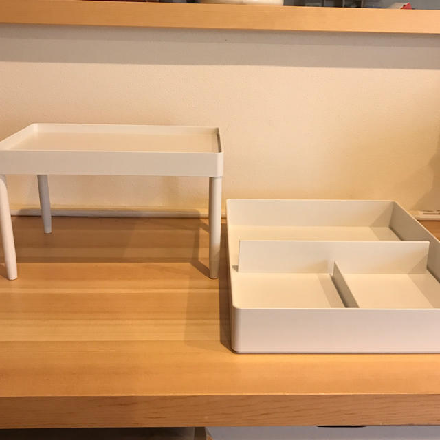 MUJI (無印良品)(ムジルシリョウヒン)の無印良品 ABS樹脂 トレー 2つセット インテリア/住まい/日用品のキッチン/食器(収納/キッチン雑貨)の商品写真