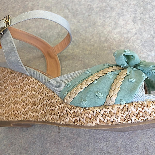 デニムシフォン厚底サンダル★LLサイズ  〜25cm レディースの靴/シューズ(サンダル)の商品写真