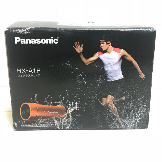 Panasonic(パナソニック)のほぼ未使用 Panasonic ウェアラブルカメラ HX-A1H オレンジ スマホ/家電/カメラのカメラ(ビデオカメラ)の商品写真