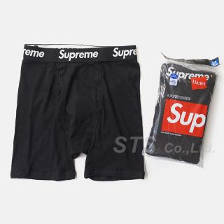 シュプリーム(Supreme)のSupreme Hanes ボクサーパンツ（4枚組) L BLACK(ボクサーパンツ)