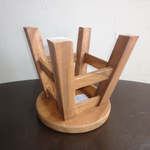 木製スッール　クリスタル入り インテリア/住まい/日用品の椅子/チェア(スツール)の商品写真