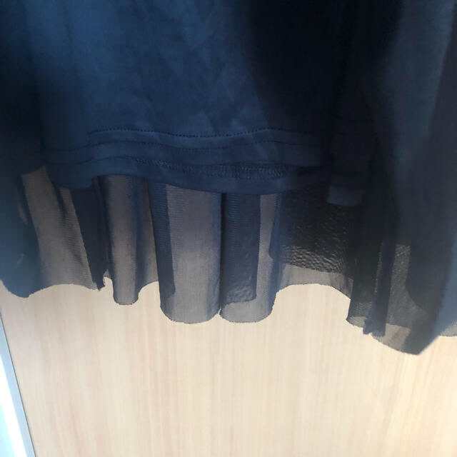 CECIL McBEE(セシルマクビー)のセシルマクビー 黒チュールスカート レディースのスカート(ロングスカート)の商品写真