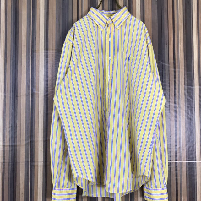 Ralph Lauren(ラルフローレン)の90s ラルフローレン BDシャツ マルチストライプ 刺繍ロゴ ビッグサイズ メンズのトップス(シャツ)の商品写真