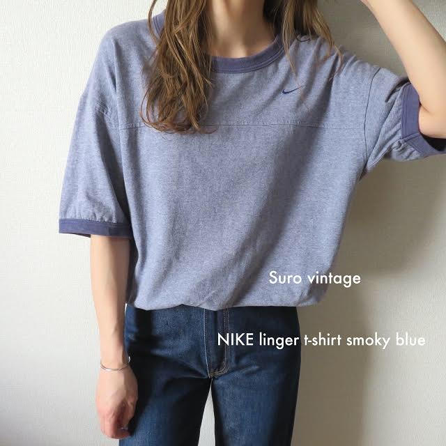 90s NIKE スウォッシュ リンガーtシャツ グレーパープル