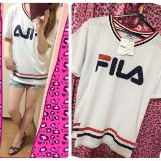 フィラ(FILA)のフィラ ホワイト VネックTシャツ160(Tシャツ(半袖/袖なし))