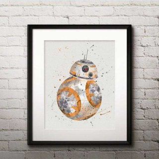 ディズニー(Disney)の日本未発売！BB8（スターウォーズ）アートポスター【額縁つき・送料無料！】(ポスター)