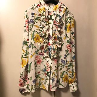 エイチアンドエム(H&M)のレトロ 花柄 ブラウス(シャツ/ブラウス(長袖/七分))