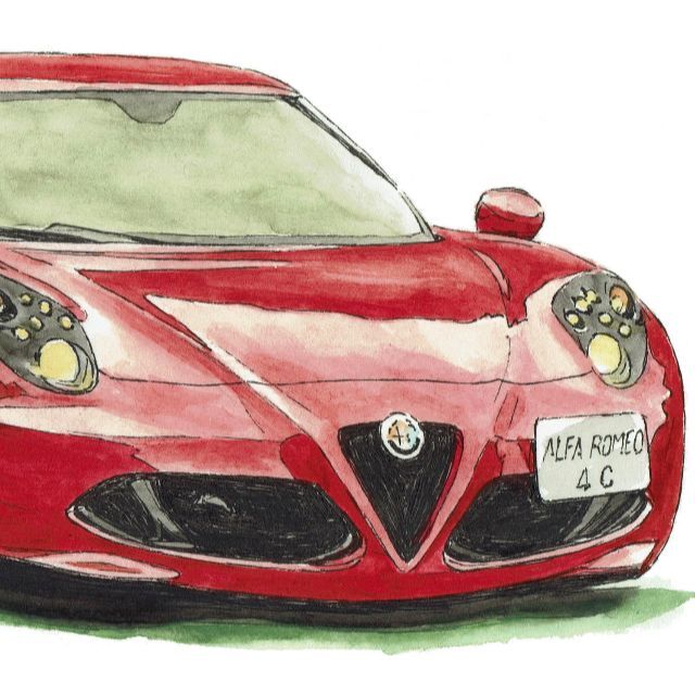 Alfa Romeo(アルファロメオ)のGC-1185 アルファロメオ限定版画直筆サイン額装●作家平右ヱ門 エンタメ/ホビーの美術品/アンティーク(版画)の商品写真