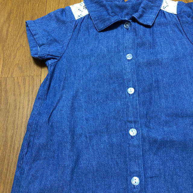 ベルメゾン(ベルメゾン)のベルメゾン デニムワンピース 100 キッズ/ベビー/マタニティのキッズ服女の子用(90cm~)(ワンピース)の商品写真