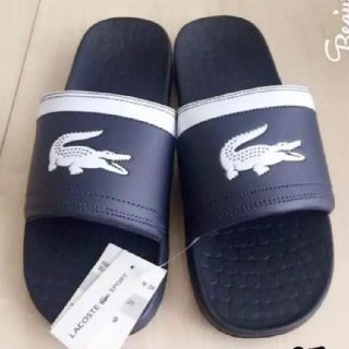 ラコステ(LACOSTE)の【限定値下げ】ラコステ★ワニ柄シャワーサンダル　ネイビー28(サンダル)