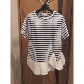 ザラ(ZARA)の大幅値下げ★新品 裾フリル ボーダーTシャツ(Tシャツ(半袖/袖なし))