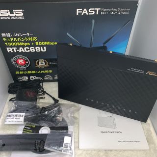 エイスース(ASUS)のASUS 無線LANルーター RT-AC68U(PC周辺機器)