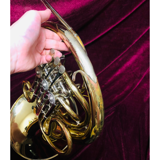 【音出し確認済み】ハンスホイヤー  4802 フルダブルホルン 楽器の管楽器(ホルン)の商品写真