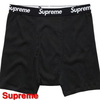 シュプリーム(Supreme)のSupreme×Hanes コラボレーション ボクサーパンツ 黒 1枚(ボクサーパンツ)