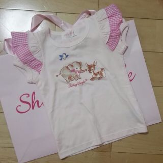 シャーリーテンプル(Shirley Temple)の新品　シャーリーテンプル　ボタニカル　Ｔシャツ　ピンク　100(Tシャツ/カットソー)