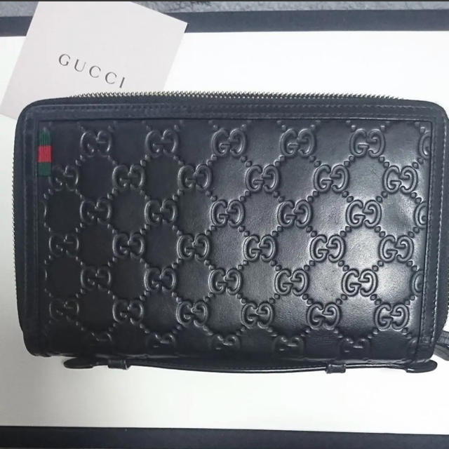 Gucci(グッチ)のGUCCI 本物 グッチ ダブルジップ  黒 ブラック メンズのファッション小物(長財布)の商品写真