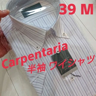 新品◆ 39 M◆CARPENTARIA 半袖ビジネスYシャツ★ストライプ(シャツ)