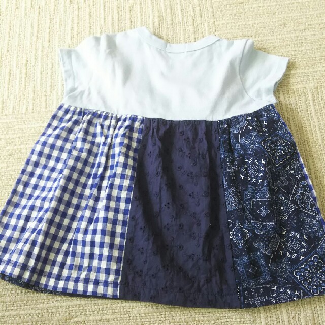 DOUBLE.B(ダブルビー)のDOUBLE.Ｂ パッチワーク風シャツ キッズ/ベビー/マタニティのキッズ服女の子用(90cm~)(Tシャツ/カットソー)の商品写真