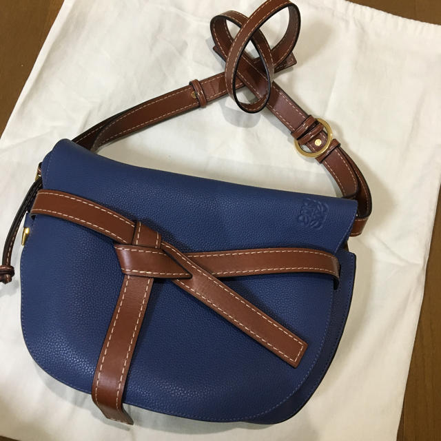 ロエベ LOEWE ゲートバッグ ショルダー レザー 紺 ネイビー