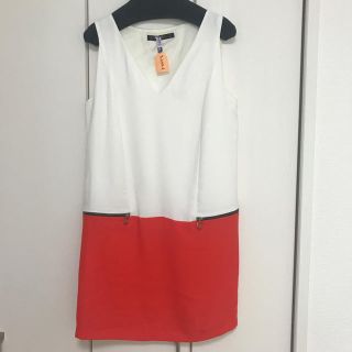 ザラ(ZARA)のZARA BASIC バイカラー ワンピース(ひざ丈ワンピース)