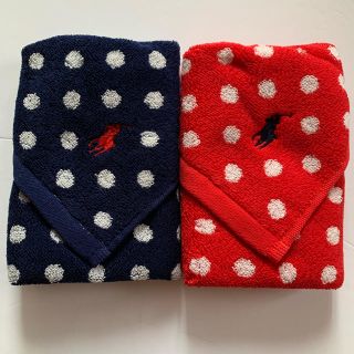 ラルフローレン(Ralph Lauren)の新品 RL ラルフローレン ウォッシュタオル タオルハンカチ ドット 水玉(タオル/バス用品)