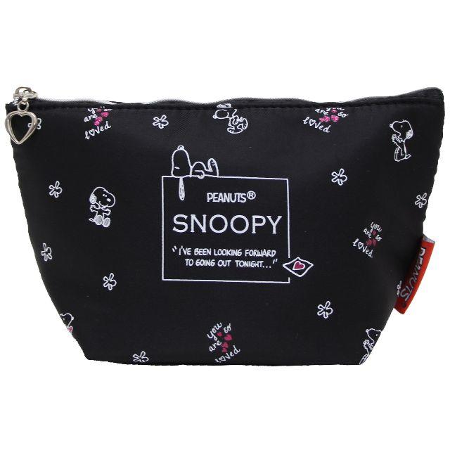 Snoopy Snoopy スヌーピー 化粧ポーチ 船形ナイロンラメハート総柄 ブラック新品の通販 By ゴールドアイ プロフ必読お願いします スヌーピーならラクマ