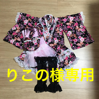 130cm  黒 浴衣ドレス チュチュセット(甚平/浴衣)