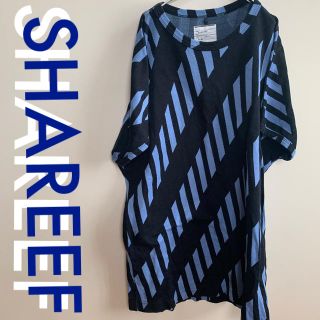 シャリーフ(SHAREEF)のShareef シャリーフ   ドルマンTシャツ バイアス ブルー(Tシャツ/カットソー(半袖/袖なし))