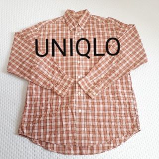 ユニクロ(UNIQLO)のUNIQLO　ユニクロ　メンズ　チェックシャツ　オレンジ(シャツ)