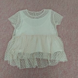 ザラキッズ(ZARA KIDS)のZARAgirls❤️チュールブラウス130(Tシャツ/カットソー)