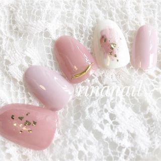 スモーキーピンク❃ニュアンスネイル コスメ/美容のネイル(つけ爪/ネイルチップ)の商品写真