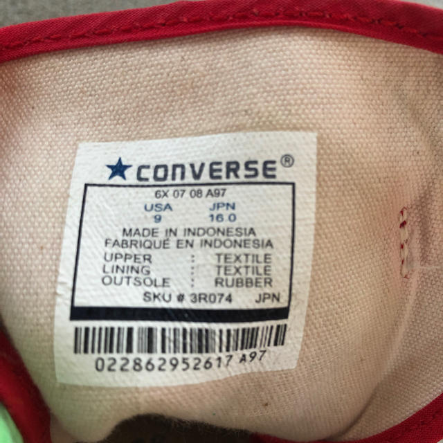 CONVERSE(コンバース)のコンバーススニーカー（16㌢） キッズ/ベビー/マタニティのキッズ靴/シューズ(15cm~)(スニーカー)の商品写真