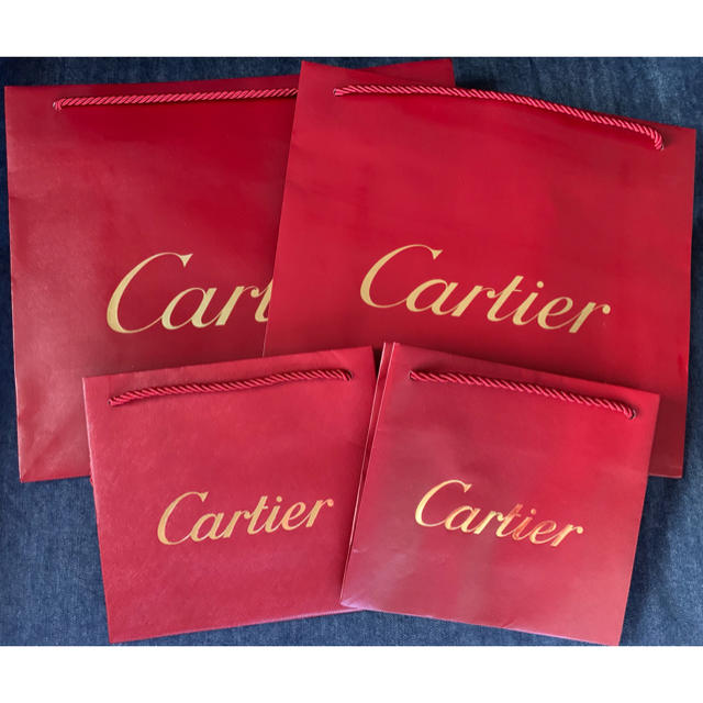 Cartier - Caltier ︎カルティエ ショッピングバッグ 紙袋 小2 大2 セット4枚の通販 by Hachi Bay｜カルティエ