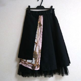 エイミーイストワール(eimy istoire)のエイミーイストワール スカーフピークスカート scarf peek skirt(ひざ丈スカート)