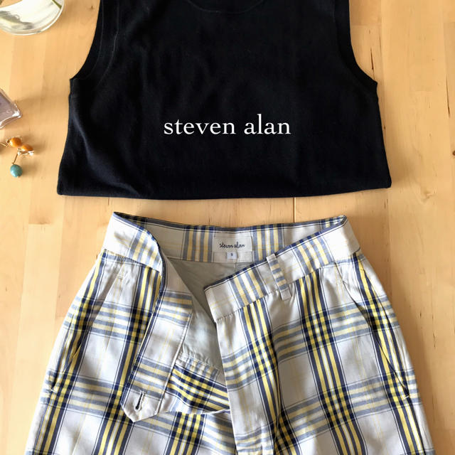 steven alan(スティーブンアラン)の美品 スティーブンアラン 2018SS チェックパンツ スラックス レディースのパンツ(カジュアルパンツ)の商品写真