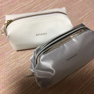 アテニア(Attenir)のアテニア ポーチ 白、シルバー2色セット(ポーチ)