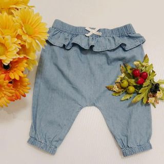 ギャップキッズ(GAP Kids)の七分丈 フリル パンツ 70 デニム ブルー 青 ベビーザらス ズボン(パンツ)