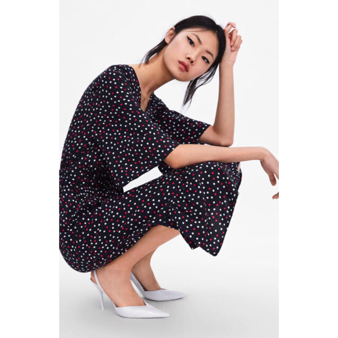 ZARA - 新品☆ZARA ザラ ドット柄ラップワンピースの通販 by ZARA - 新品☆ZARA ザラ ドット柄ラップワンピースの通販 by