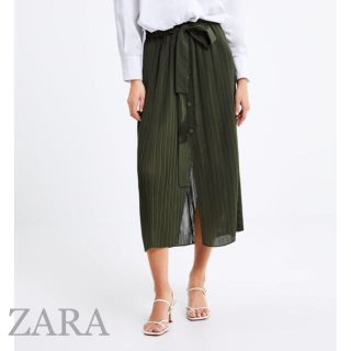 ザラ(ZARA)の新品同様☆ZARA ベルト付きプリーツスカート(ロングスカート)