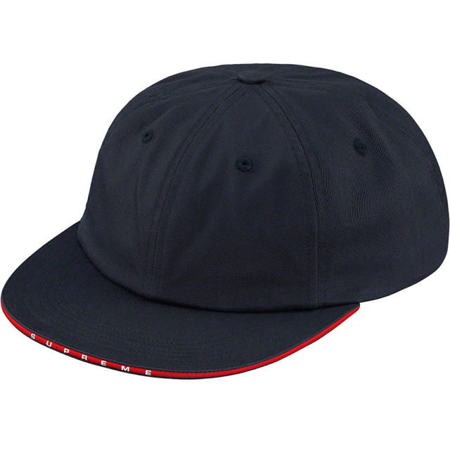 supreme Visor Logo Twill 6-Panel 黒