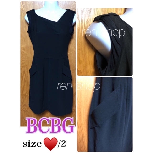 BCBGMAXAZRIA(ビーシービージーマックスアズリア)の【BCBG】品のあるカットのキレイなワンピース/サイズ2 レディースのワンピース(ひざ丈ワンピース)の商品写真