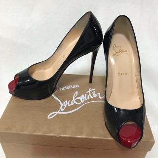 クリスチャンルブタン(Christian Louboutin)のルブタン ブラック 37 まつや銀座店購入 定価12万最新 オープントゥ値下げ(ハイヒール/パンプス)