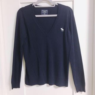 アバクロンビーアンドフィッチ(Abercrombie&Fitch)のAbercrombie&Fitch アバクロ ネイビーロゴニット(ニット/セーター)