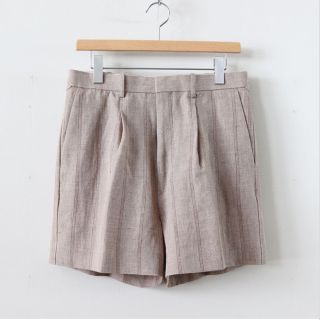 コモリ(COMOLI)のオーラリー LINEN WOOL SILK SHARK SKIN SHORTS(ショートパンツ)