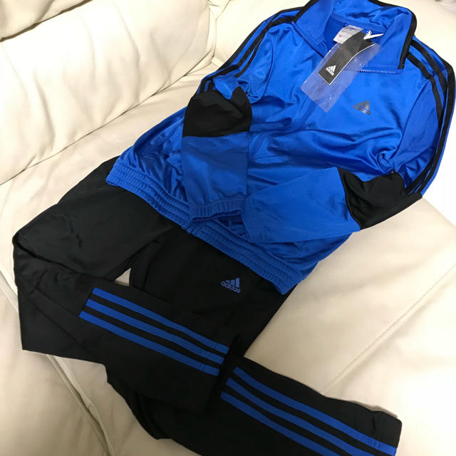 adidasジャージ上下セット 青黒 150サイズ 新品未使用