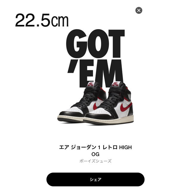 JORDAN1 レトロ GS   22.5㎝